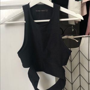 Outdoor Voices Black Slashback Crop SIZE XS